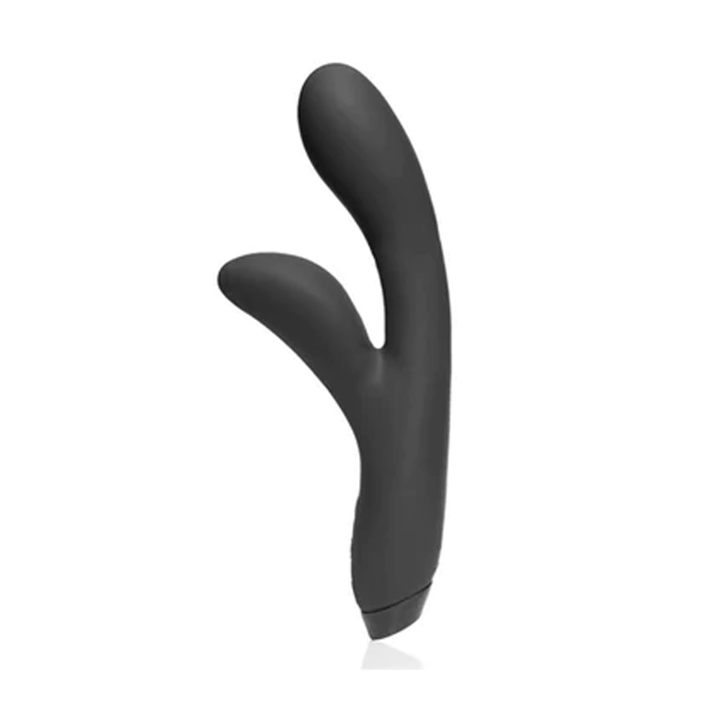 Black rabbit-shaped massager on a white background