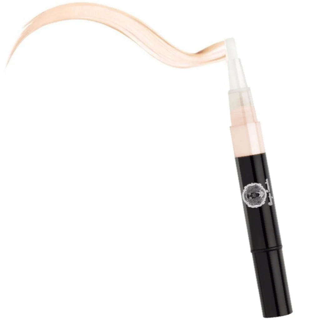 Cosmetic pencil with black casing and visible brand logo on a white background