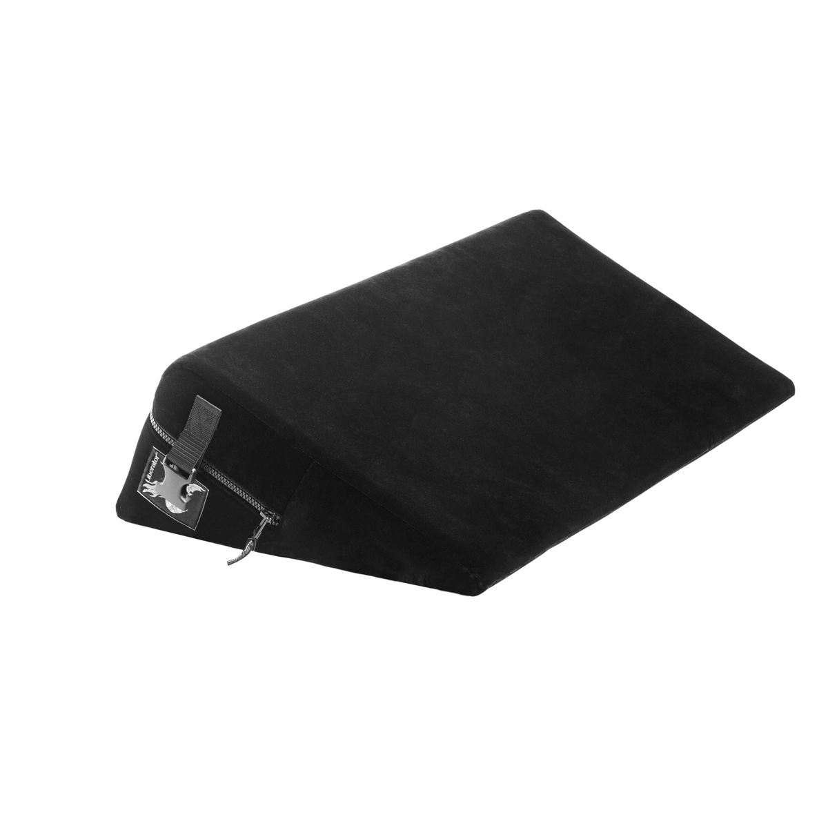 black wedge pillow on white background
