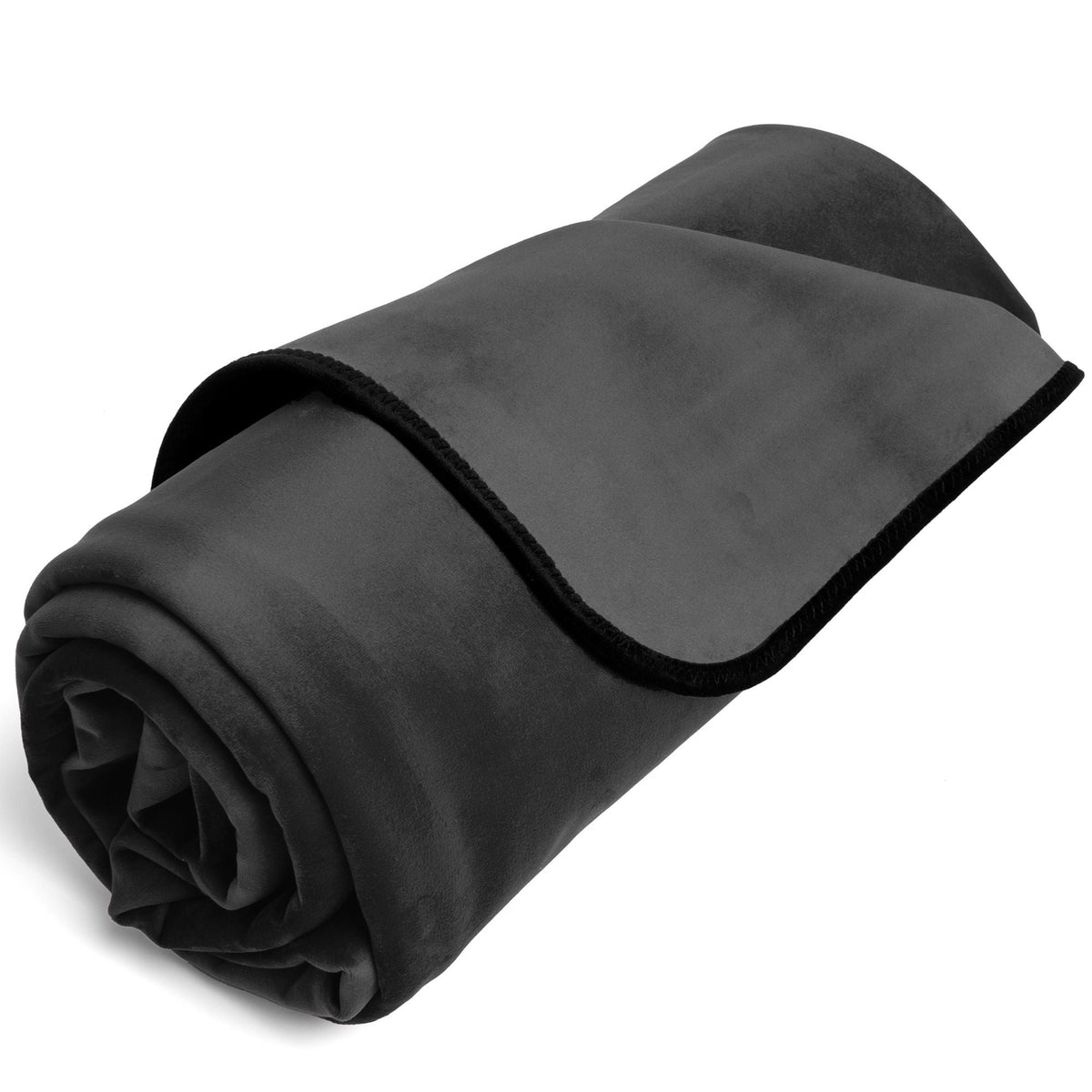 black velvet blanket rolled