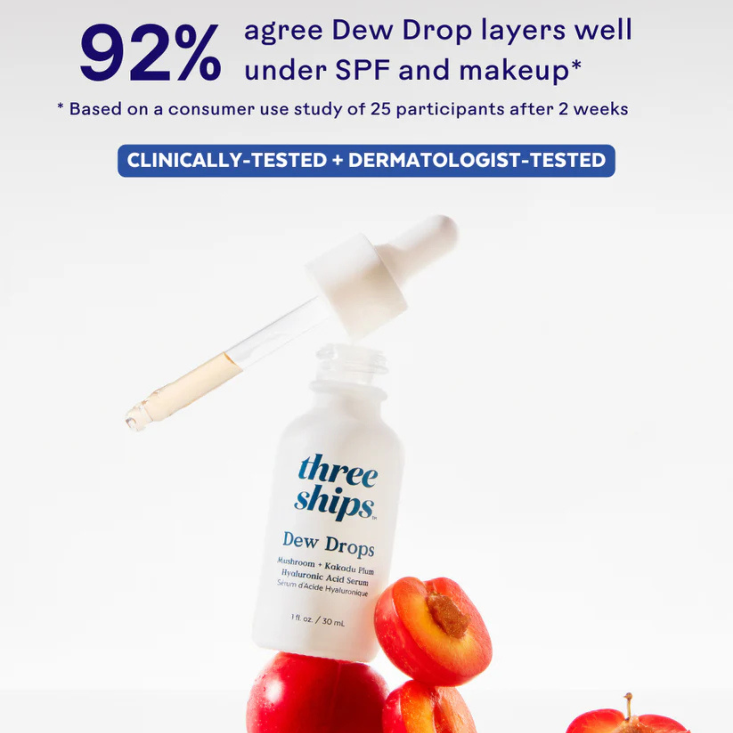 Three Ships Dew Drops Mushroom + Kakadu Plum Hyaluronic Acid Serum