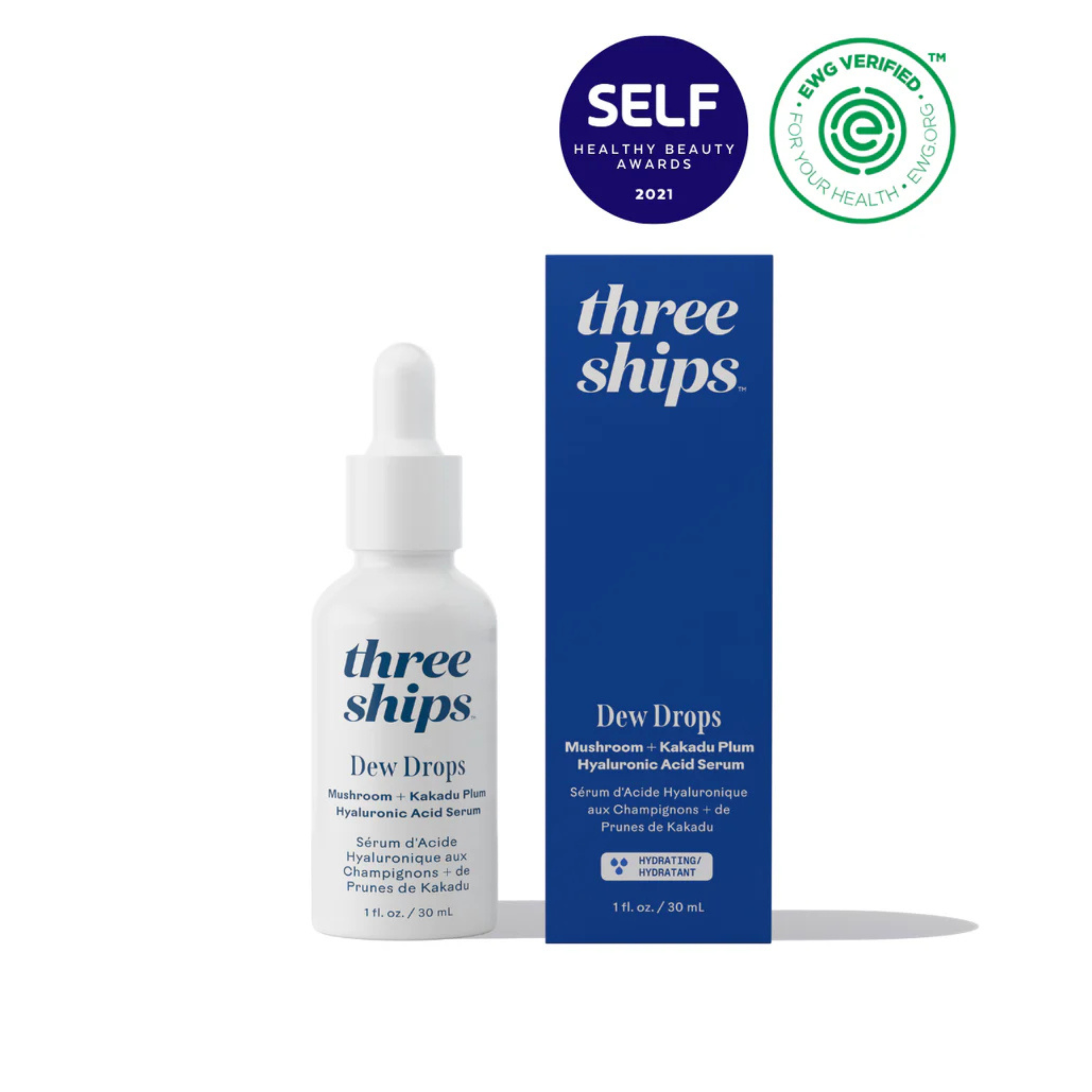 Three Ships Dew Drops Mushroom + Kakadu Plum Hyaluronic Acid Serum