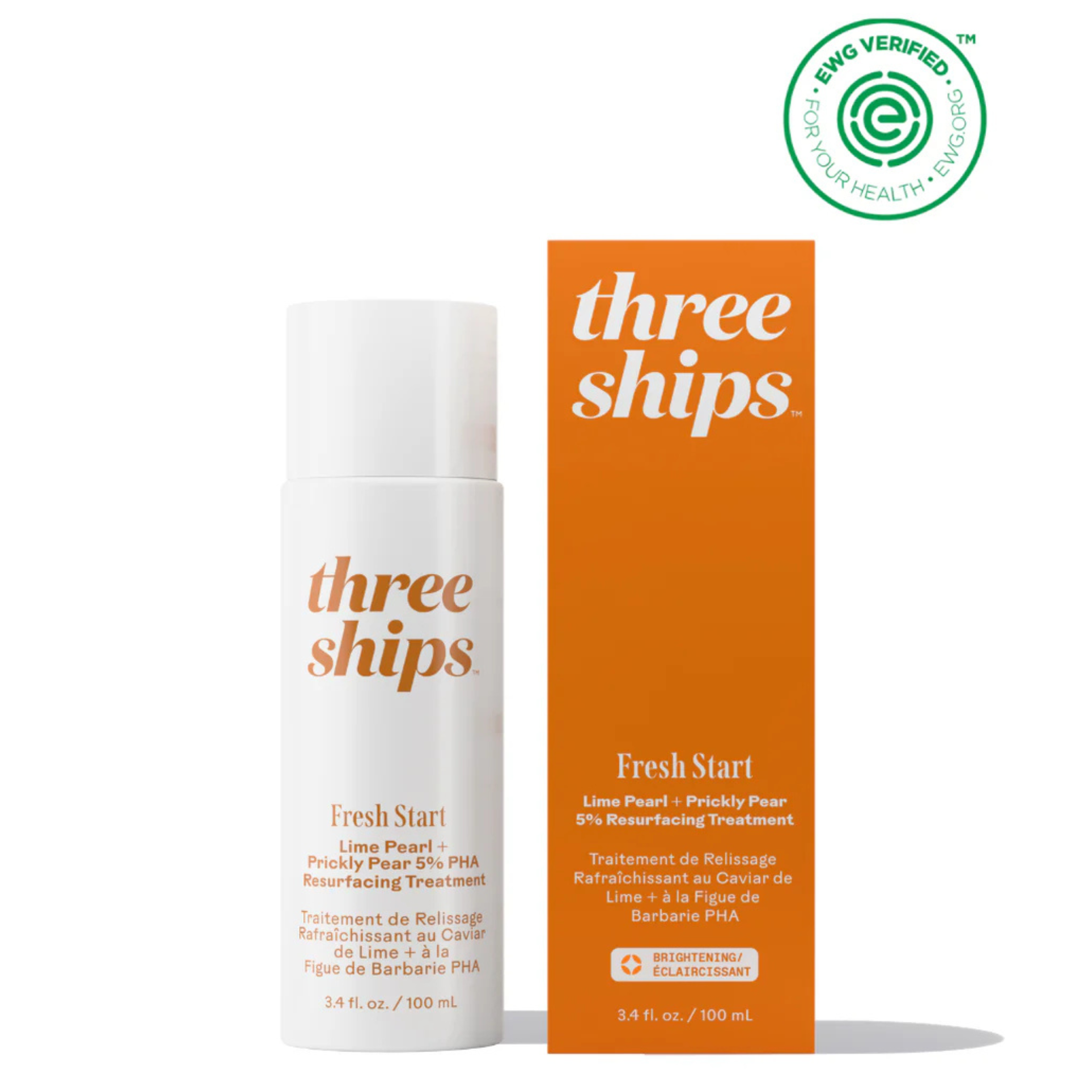 Three Ships Fresh Start Lime Pearl + Prickly Pear 5% PHA Resurfacing Treatment