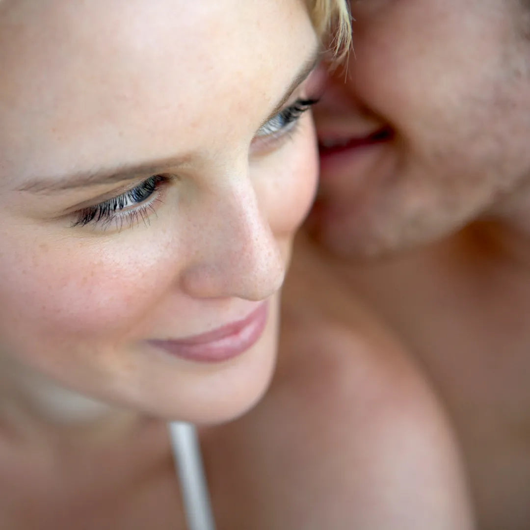 close up of couple embracing