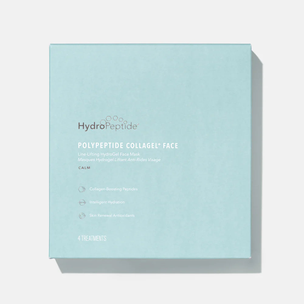 HydroPeptide Polypeptide Collagel Face packaging on a light gray background