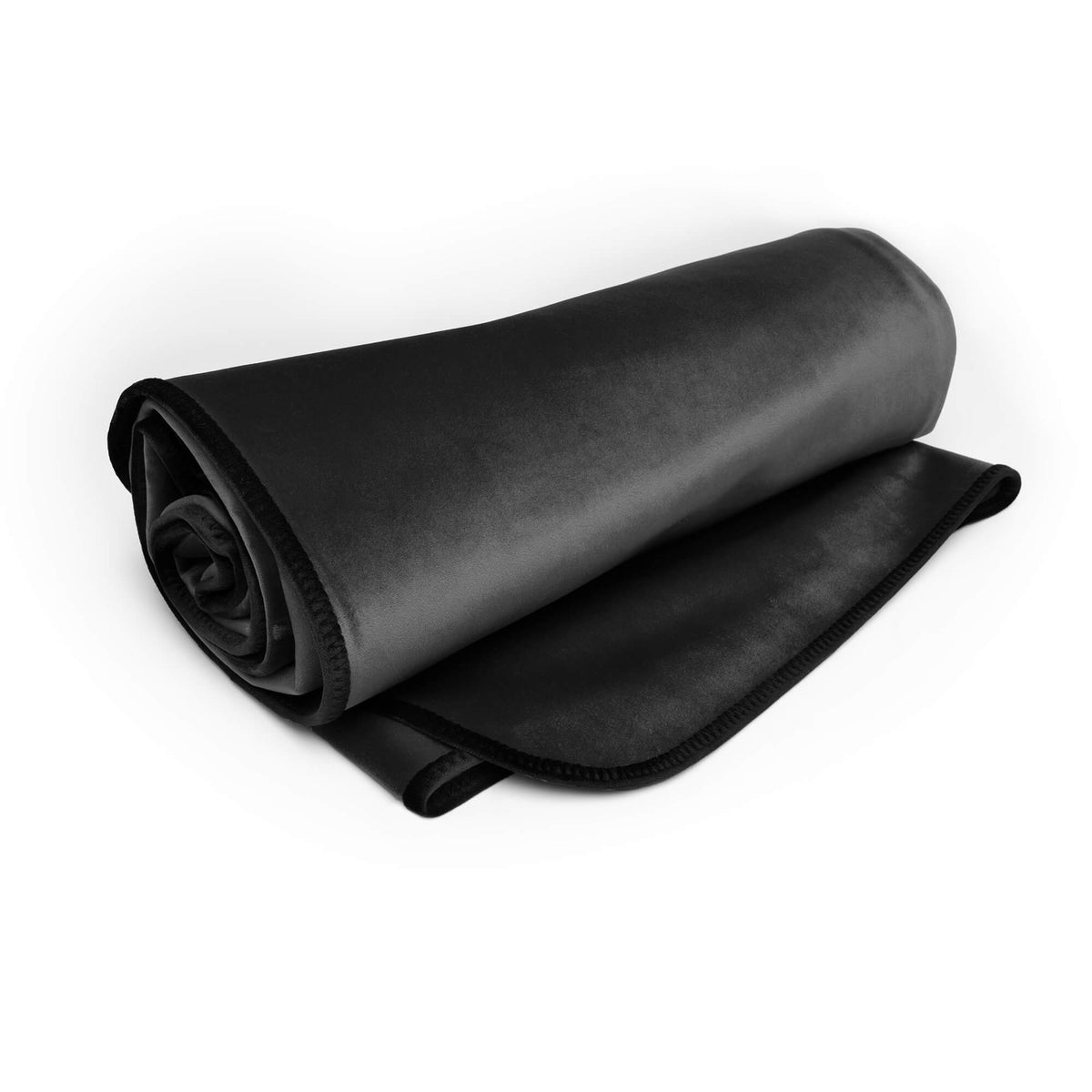 black  velvet blanket rolled up
