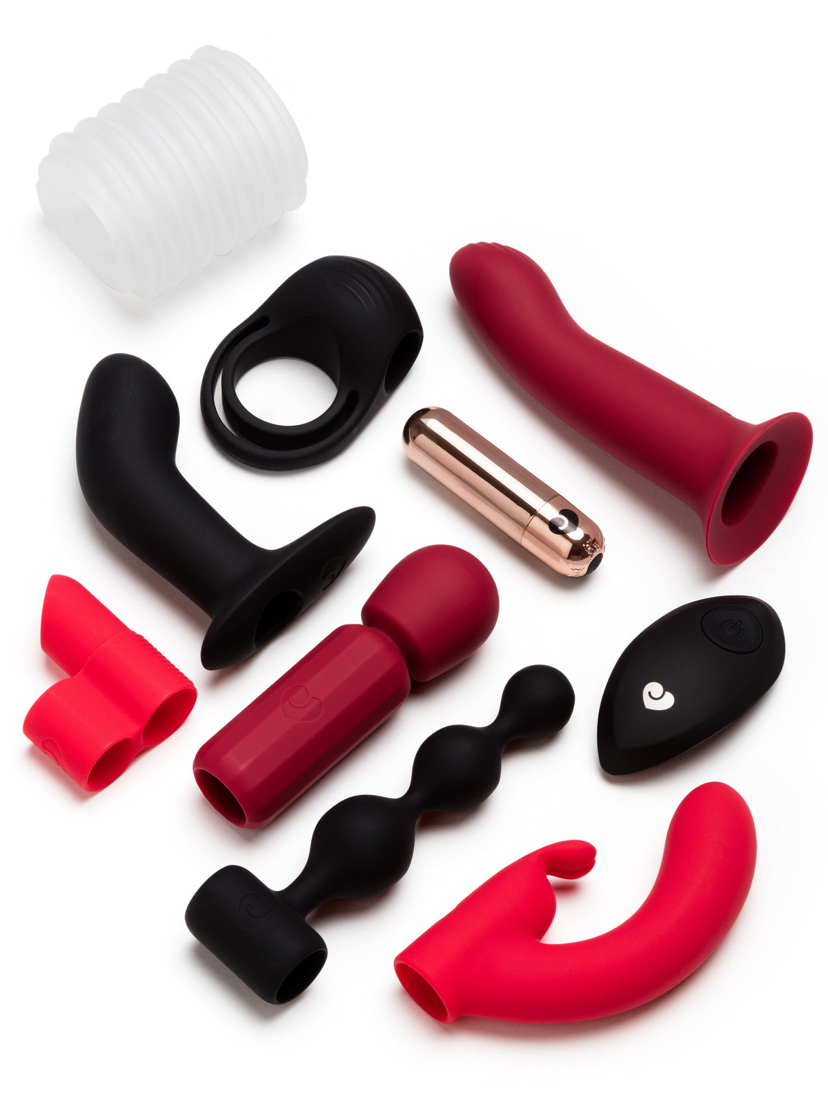 Mix of vibrators on a white background