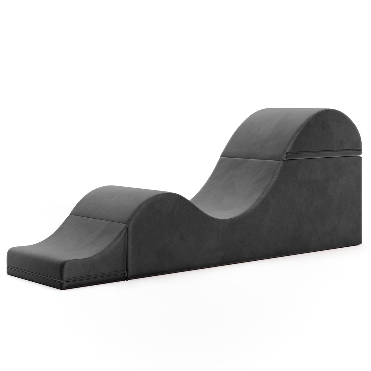 Black leather headboard on a white background