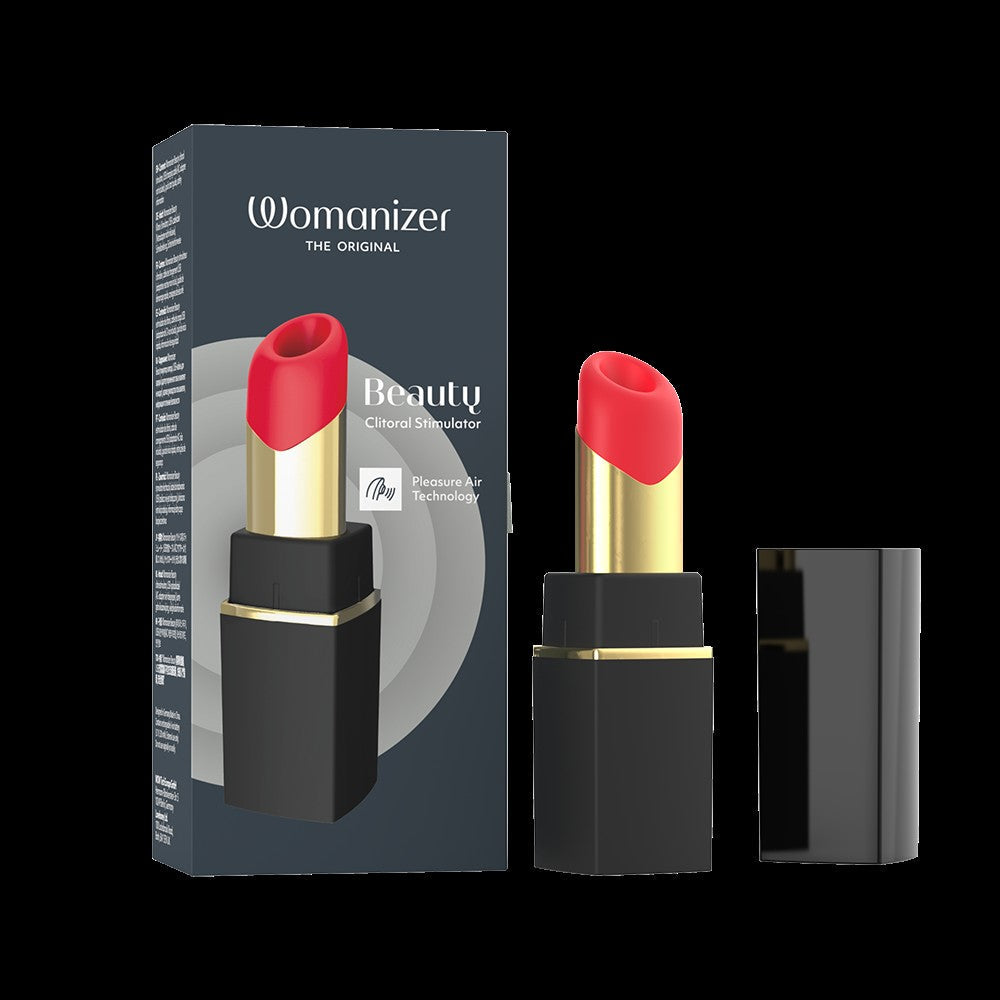 Womanizer Beauty Clitorial lipstick tube and packaging