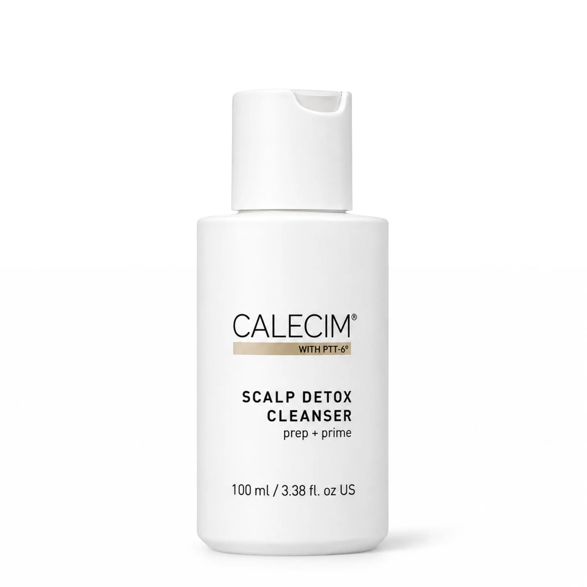 Calecim Scalp Detox Cleanser white bottle on white background