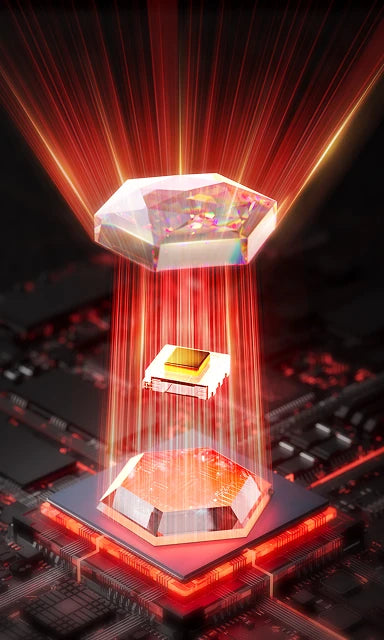 Close up of Red Light diamond
