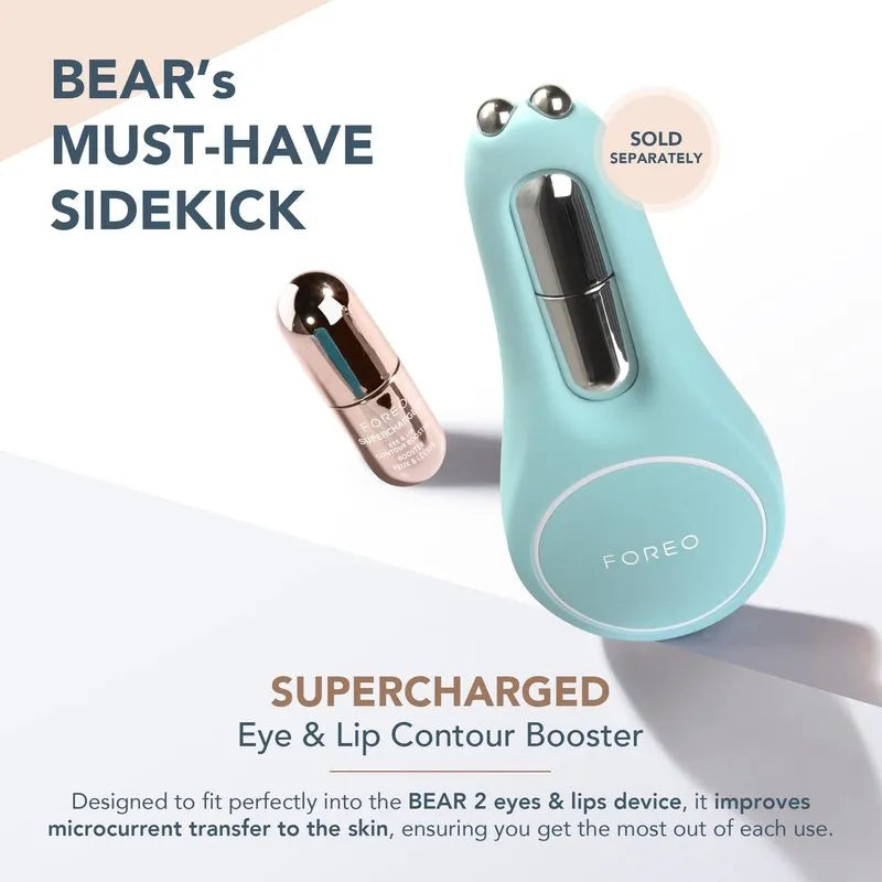 FOREO Supercharged Eye& Lip Contour Booster and text
