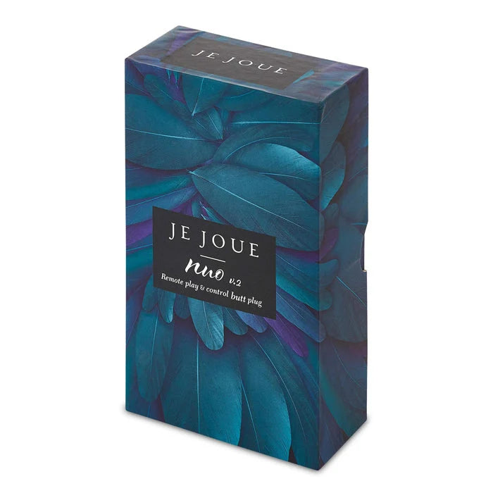 Je Joue packaging with blue leaf design on a white background