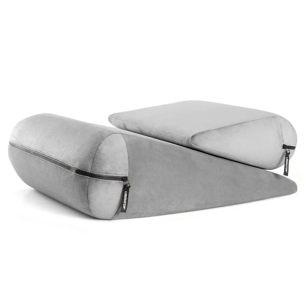 Grey pillow on a white background