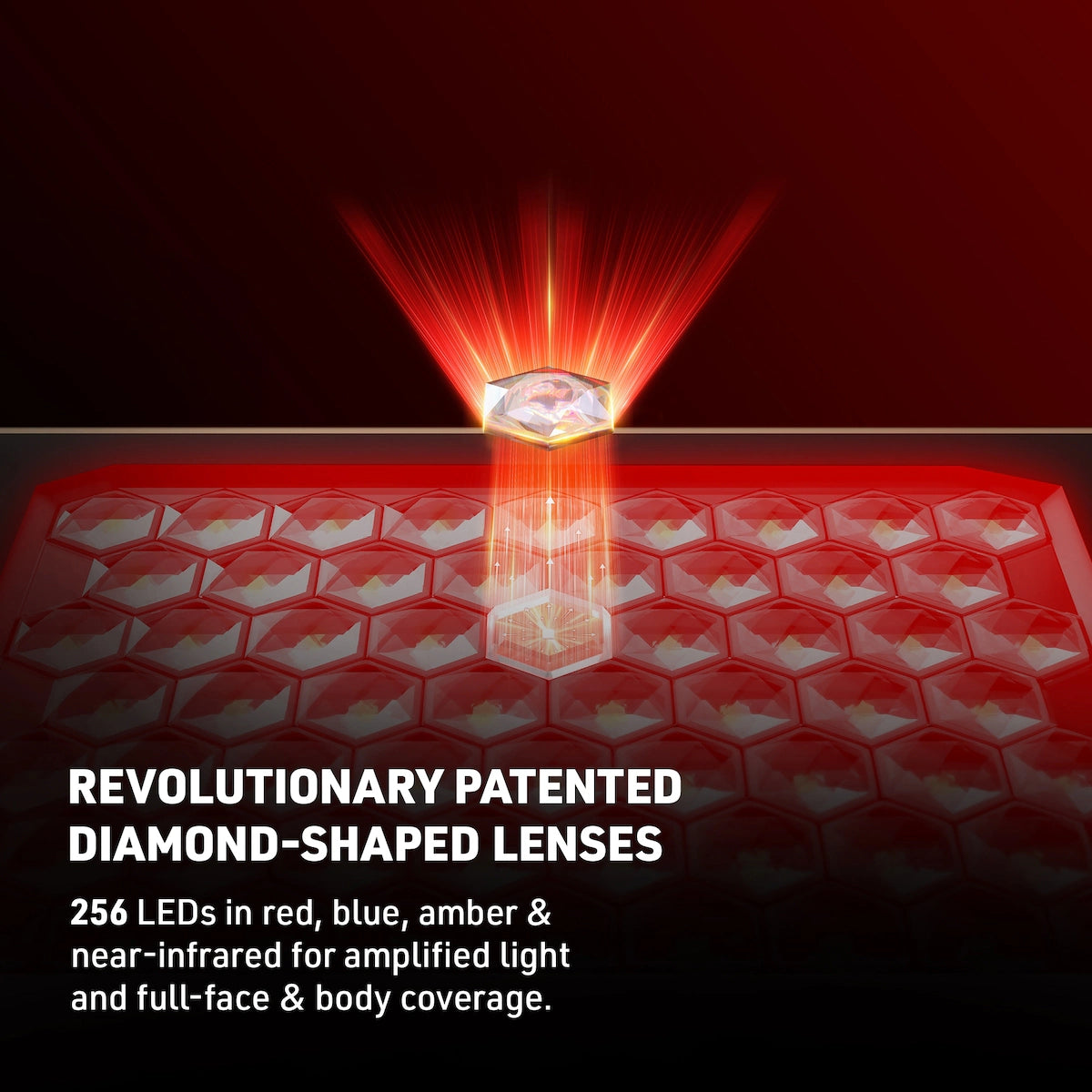 Close up of red light LED with supporting text