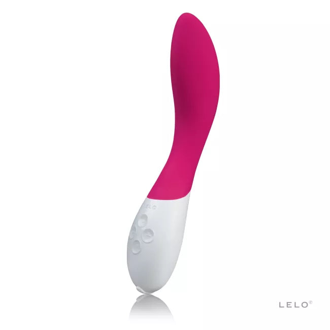 Pink and white device with 'LELO' branding on a white background