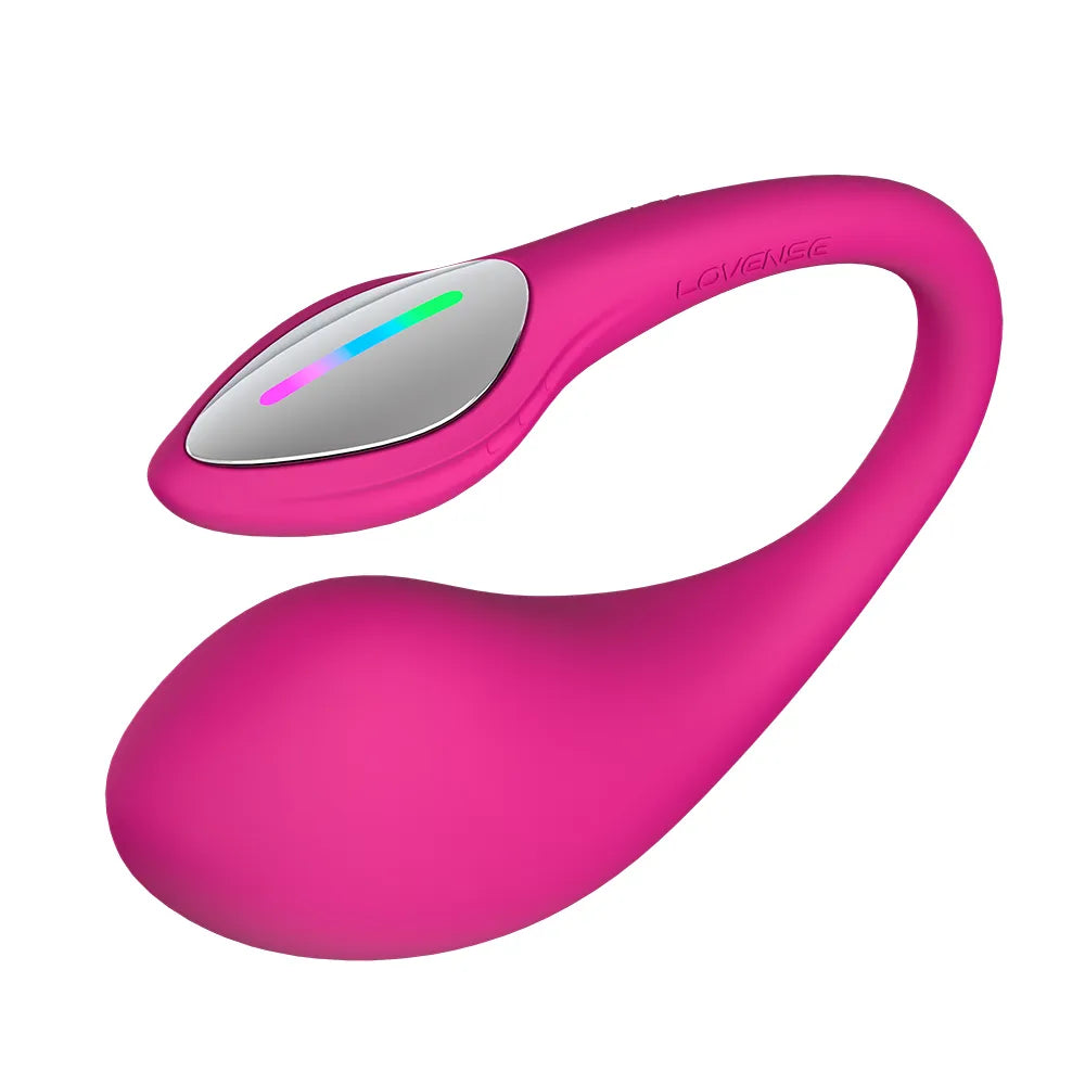 Pink electronic device with a digital display on a white background