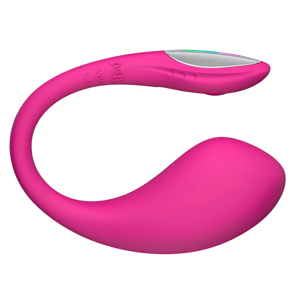Pink silicone device with digital display on a white background