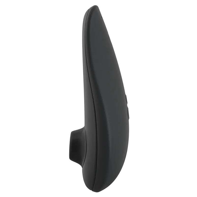 Black silicone device on a white background