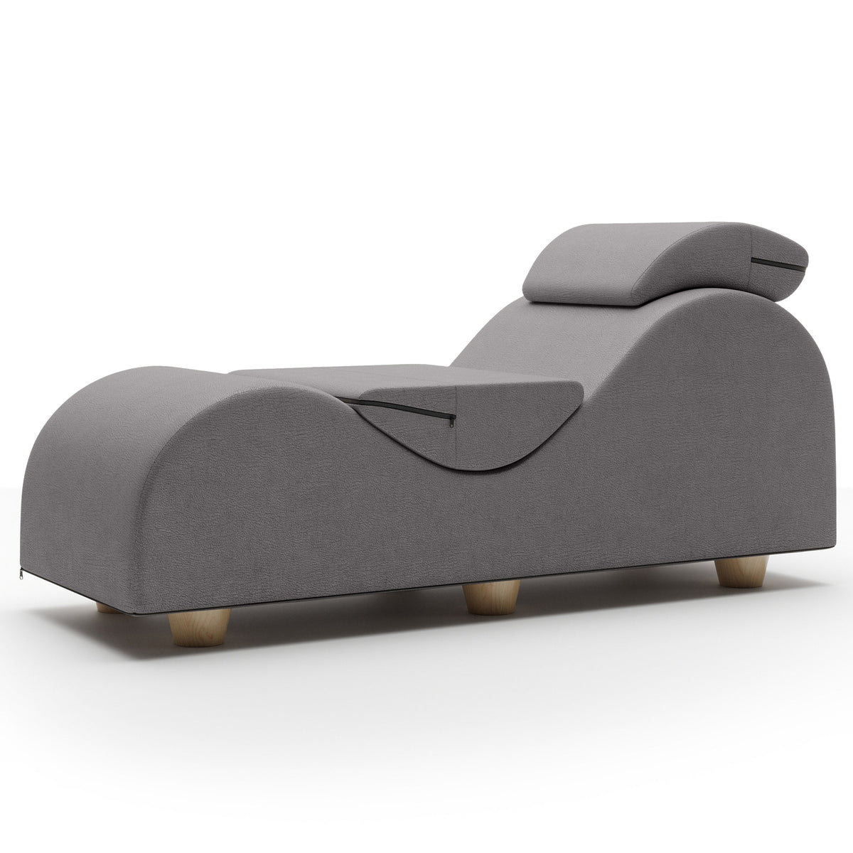 gray chaise on white background