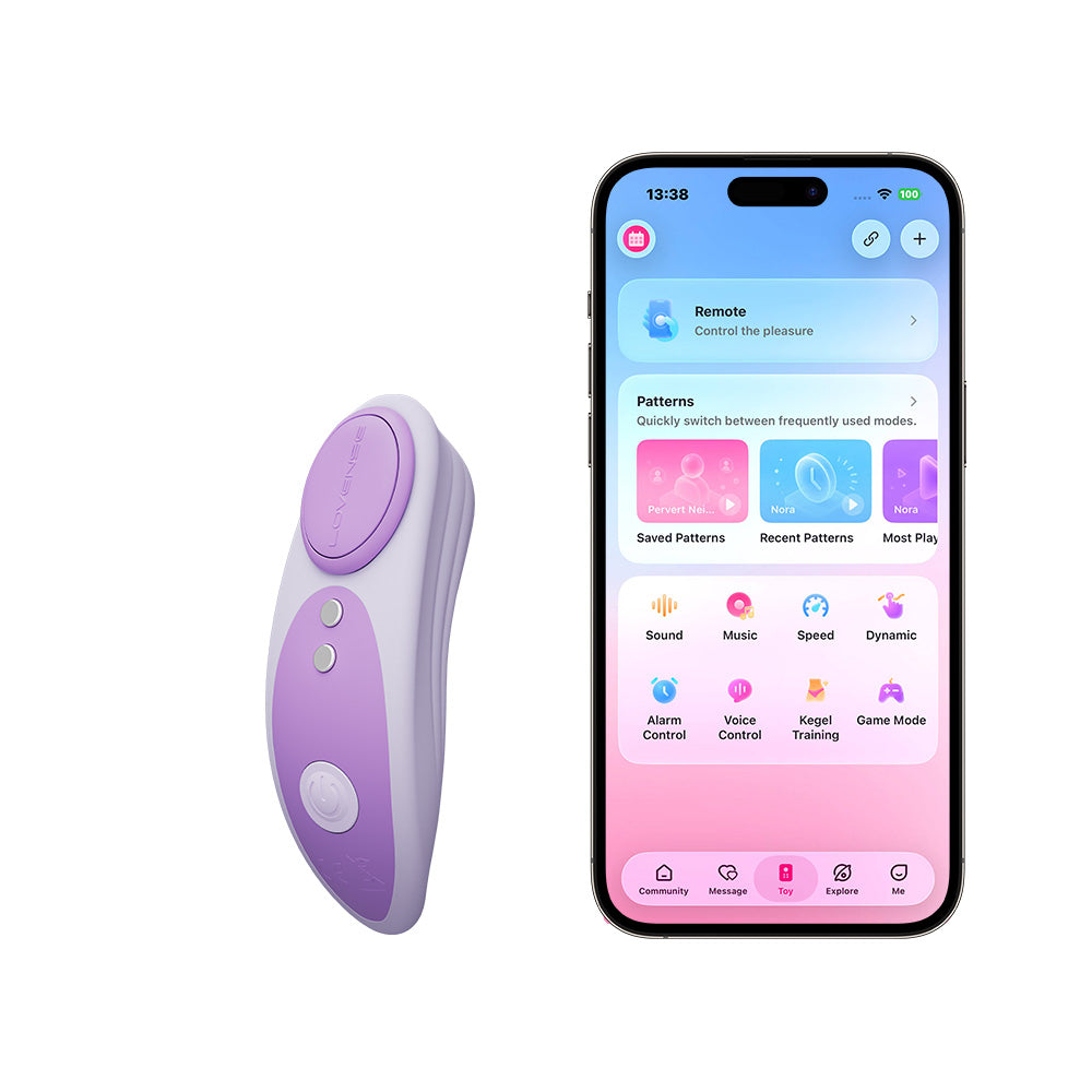 purple massager beside an app on iphone