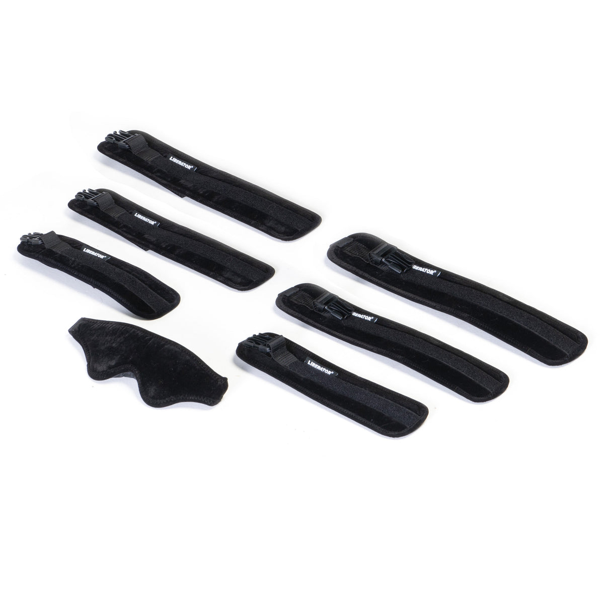 Set of black straps on a white background