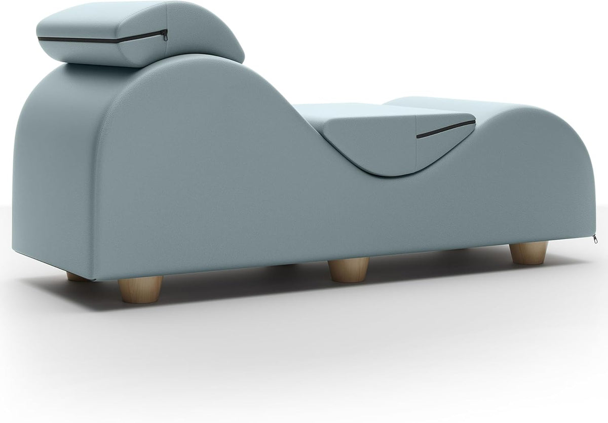 Gray chaise lounge chair on a white background