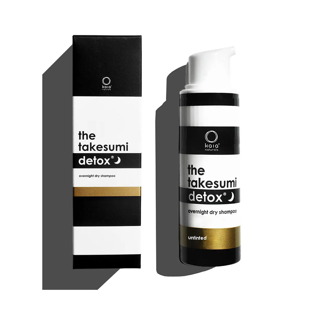 The takesumi detox overnight dry shampoo packaging on a white background