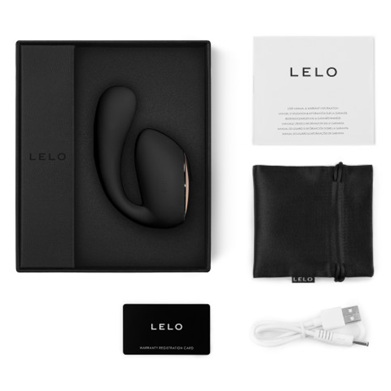 LELO black massager and accessories