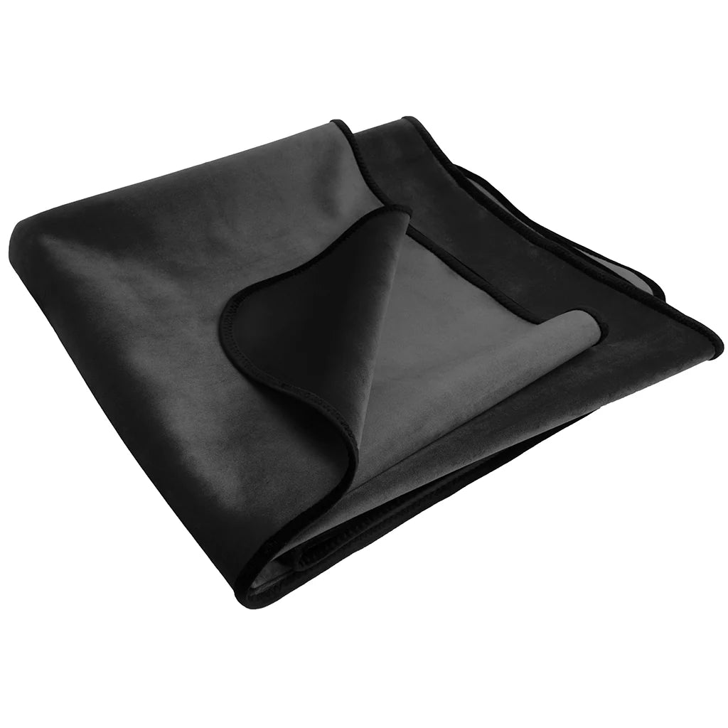 Black blanket on a white background