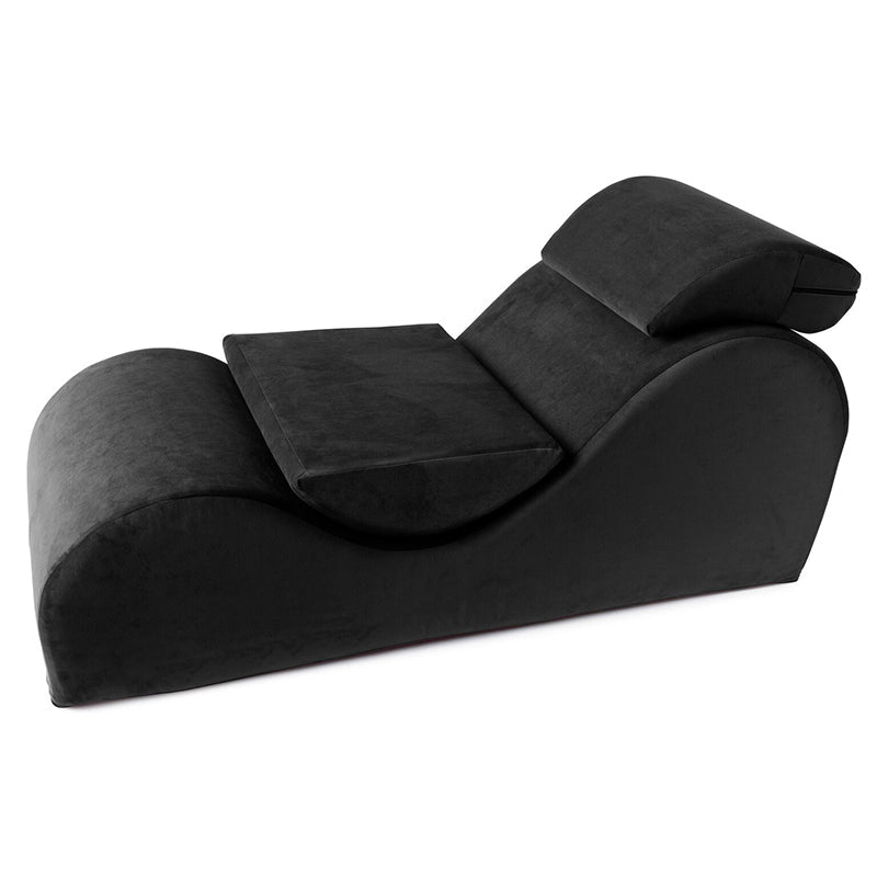 Black lounge chair on a white background