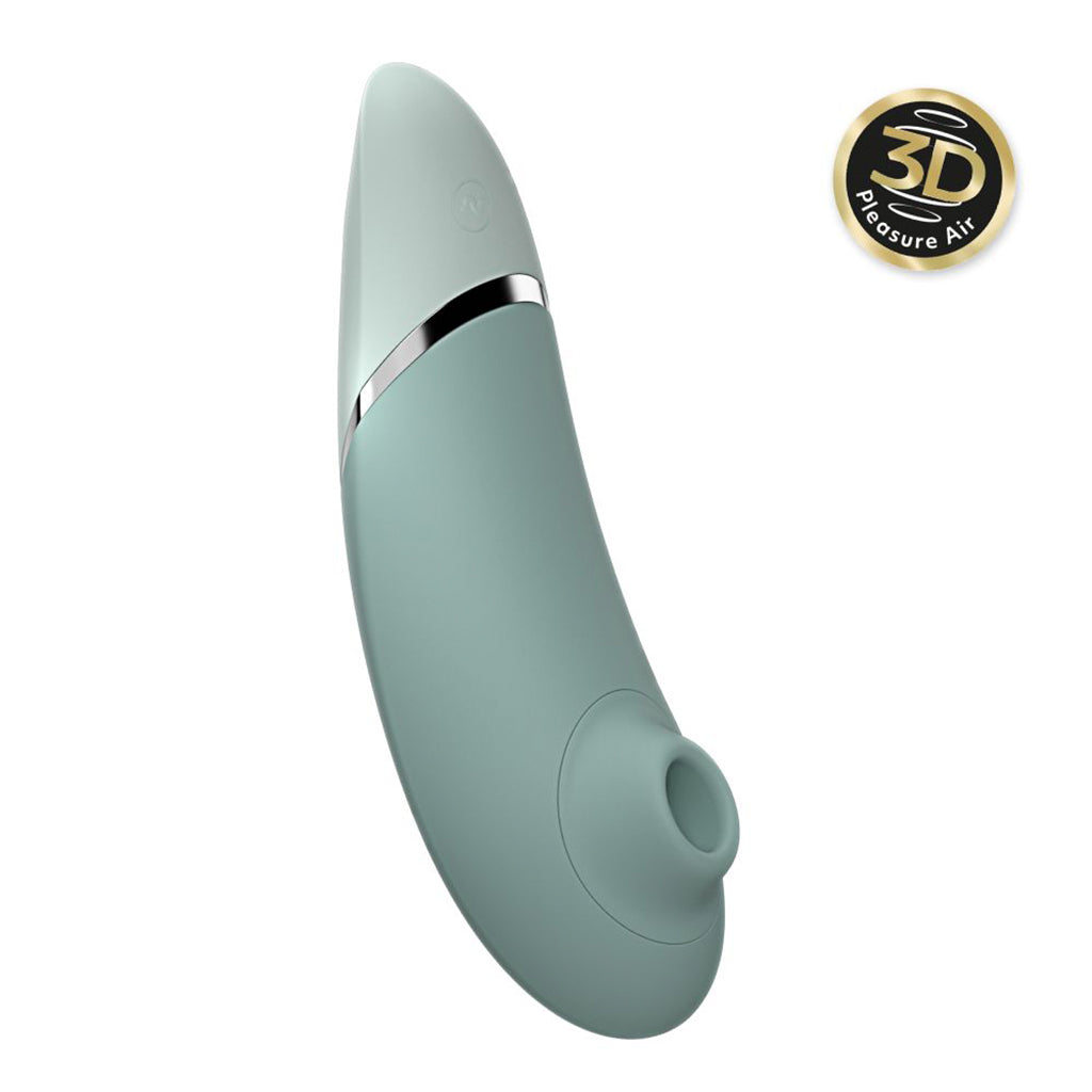 Silicone wand with metallic accent on a white background, featuring the '3D Pleasure Air' brand.